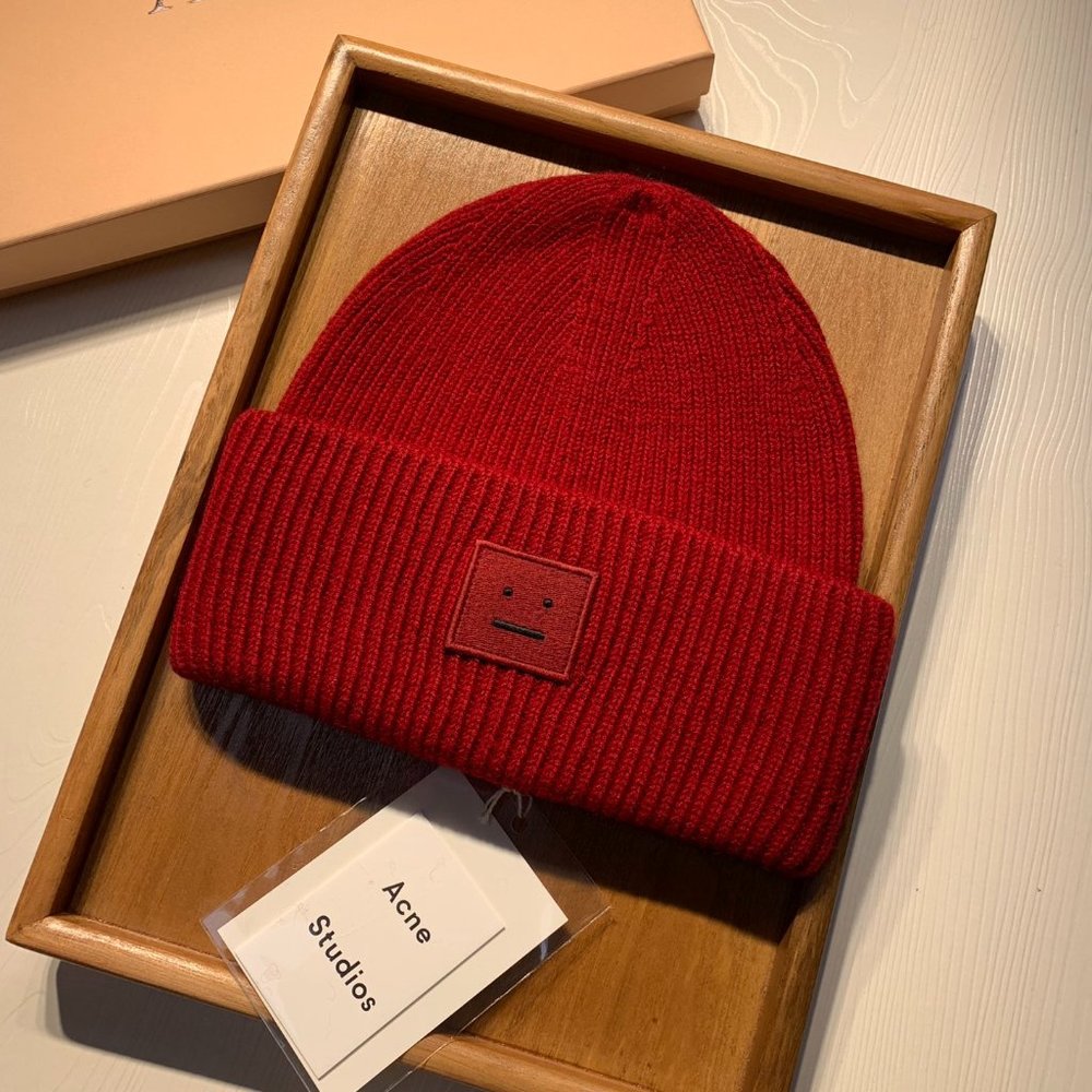 Acne Studios Pansy Beanie Red